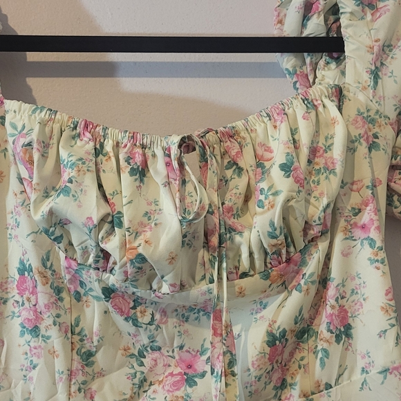 Source Unknown Floral Maxi Dress - Cream and Pink - Picture 3 of 9